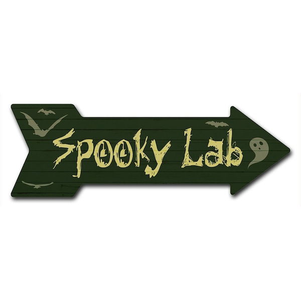 Spooky Lab Arrow Decal Funny Home Decor 24in Wide
